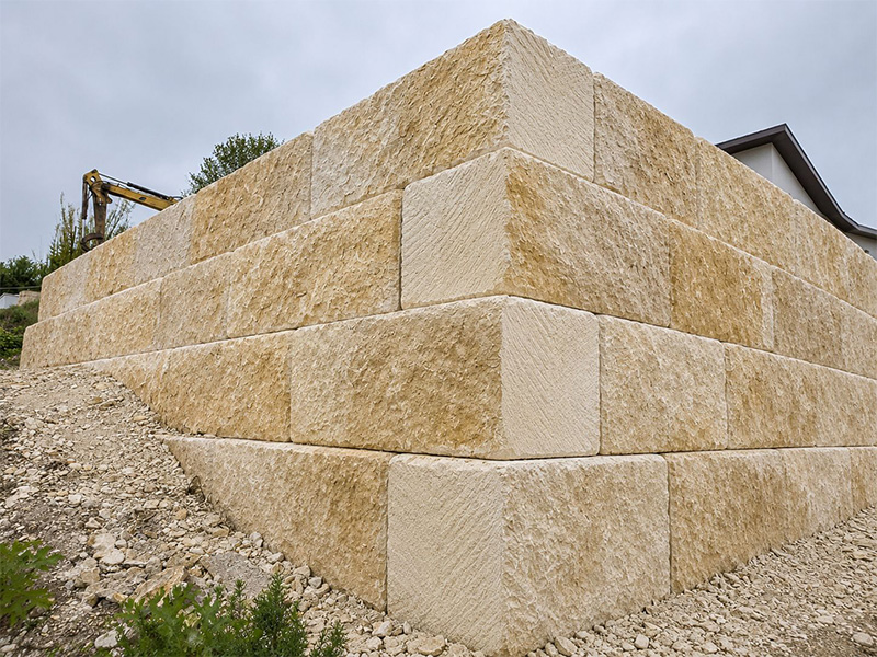 Stone block wall detail